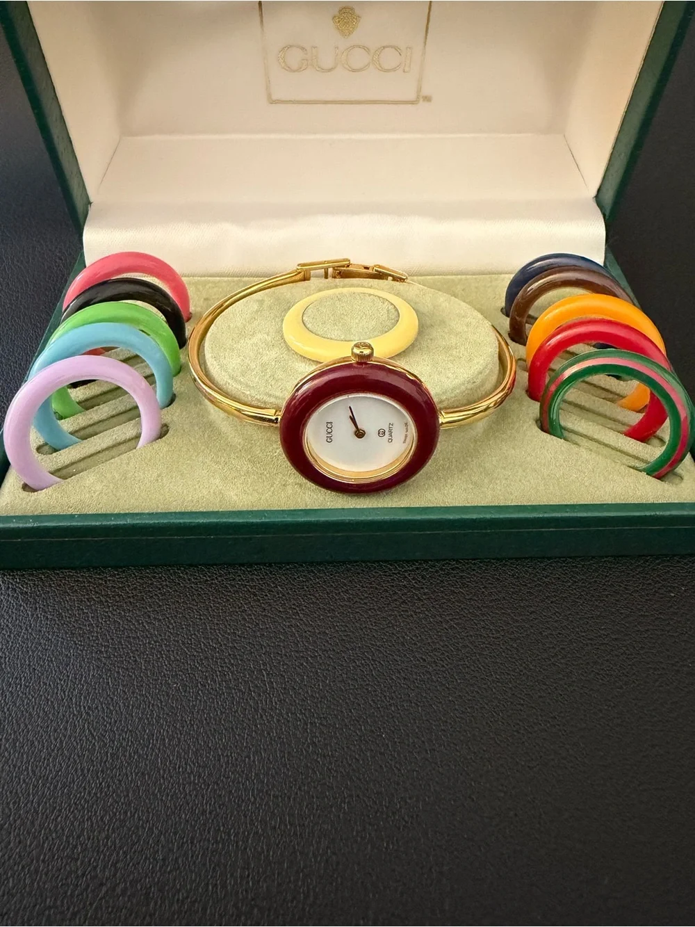 Gucci Women's Interchangeable Bangle Watch - Burgundy Bezel